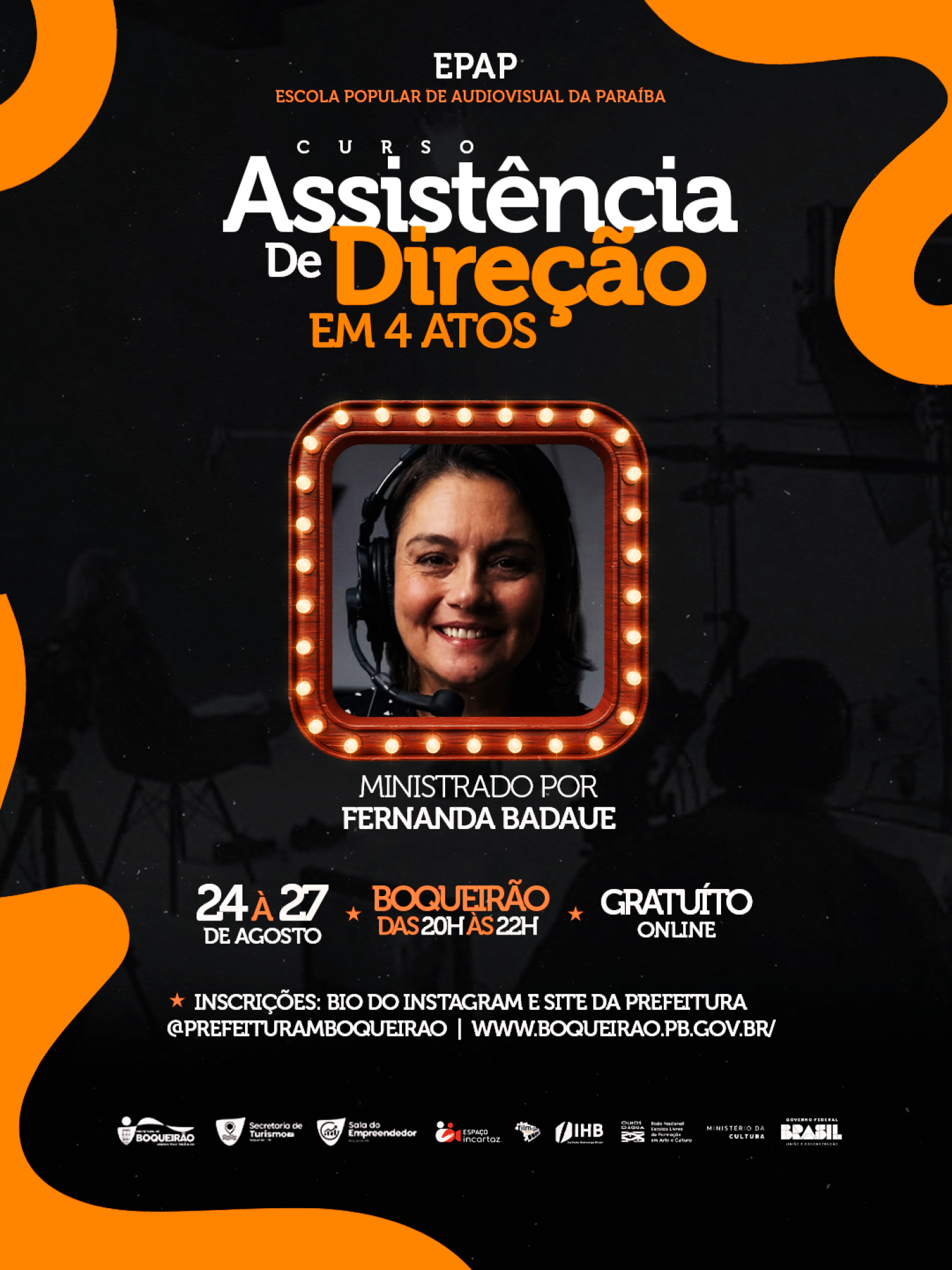 Temos a alegria de anunciar o curso gratuito e online “Assistência de Direção em 4 Atos”, ministrado por Fernanda Badauê