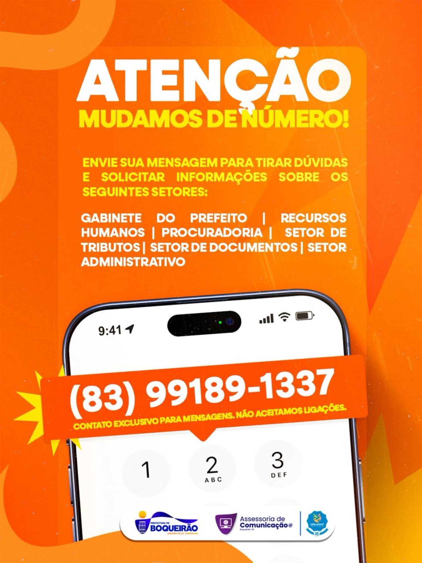 Atenção, mudamos de número!